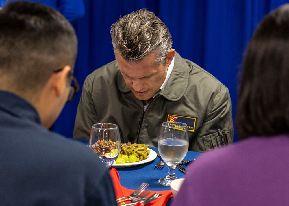 USS George H.W. Bush hosts Secretary of War Pete Hegseth and Secretary of the Navy John Phelan during the Titans of the Sea Presidential Review celebrating the Navy’s 250th birthday.