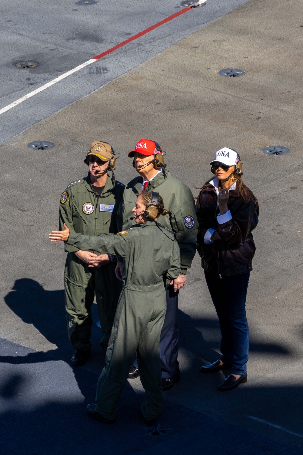 USS George H.W. Bush hosts President Donald J. Trump and First Lady Melania Trump during the Titans of the Sea Presidential Review celebrating the Navy’s 250th birthday.