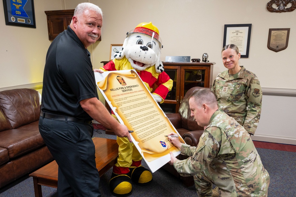 Nellis Airmen ignite awareness during fire prevention week