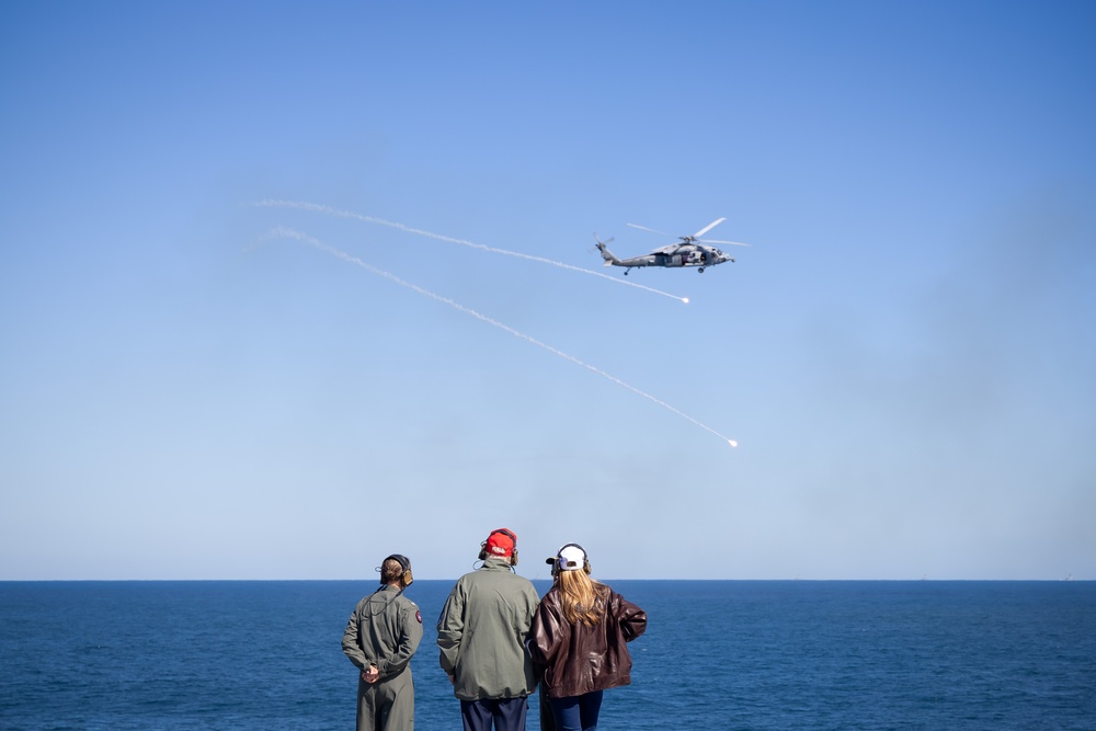 USS George H.W. Bush hosts President Donald J. Trump and First Lady Melania Trump during the Titans of the Sea Presidential Review celebrating the Navy’s 250th birthday.