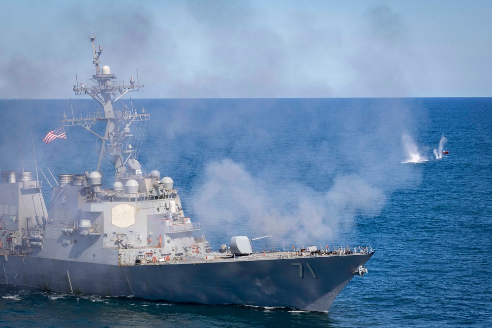 USS George H.W. Bush participates in the Titans of the Sea Presidential Review celebrating the Navy’s 250th birthday.