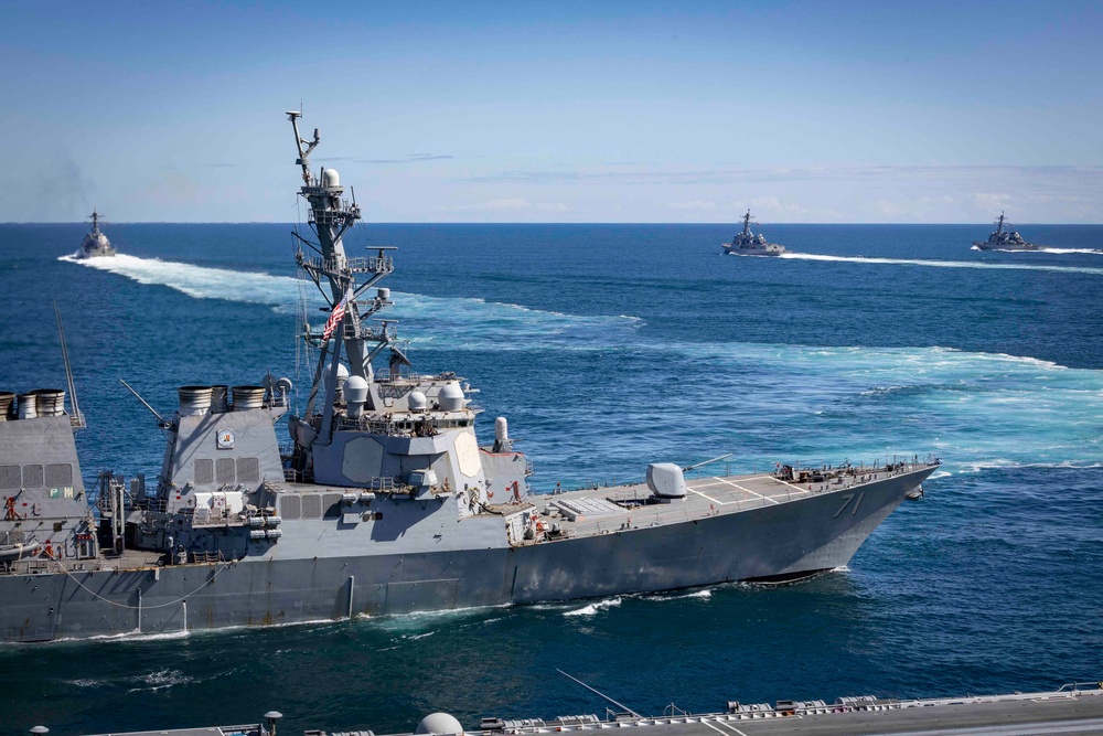 USS George H.W. Bush participates in the Titans of the Sea Presidential Review celebrating the Navy’s 250th birthday.