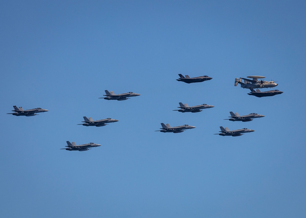 USS George H.W. Bush participates in the Titans of the Sea Presidential Review celebrating the Navy’s 250th birthday.