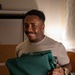 Mississippi National Guard Soldier happy to receive laundry bags after arrival to Washington, D.C.