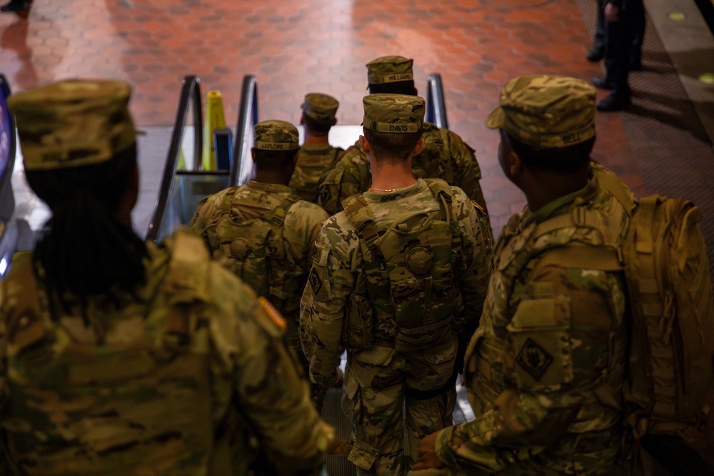 Mississippi Nation Guard Troops patrol the Washington Metro