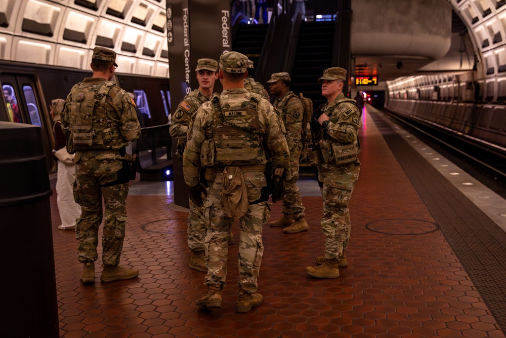 Mississippi National Guard Soldiers on patrol in the Washington Metro