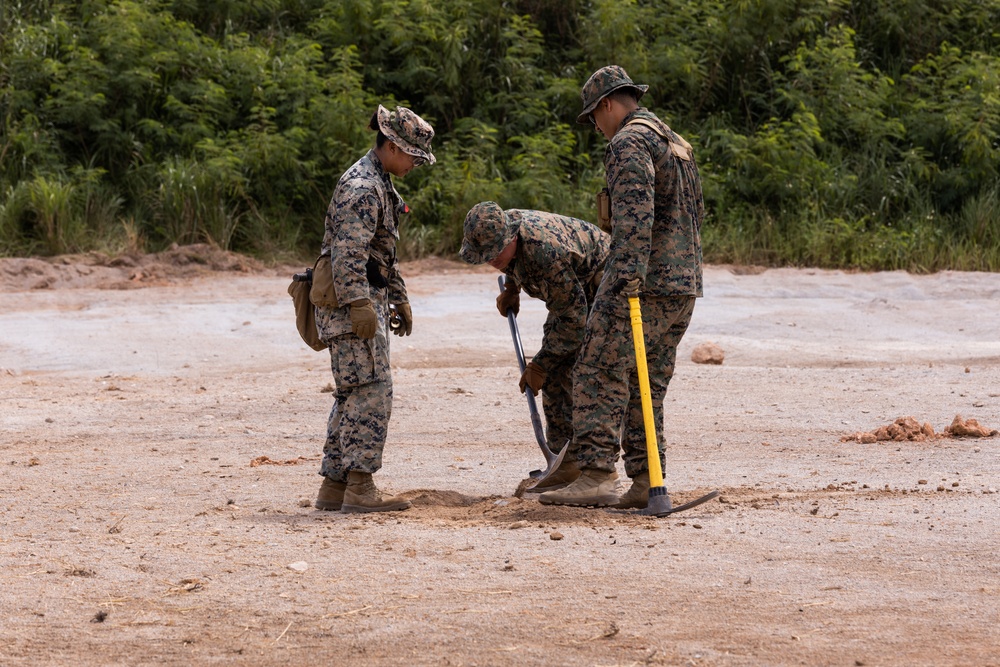 U.S. Marines with 9th Engineer Support Battalion conduct explosive ordinance disposal training for Resolute Dragon 25  