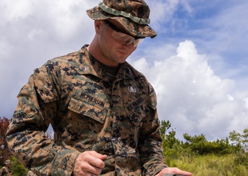 U.S. Marines with 9th Engineer Support Battalion conduct explosive ordinance disposal training for Resolute Dragon 25 