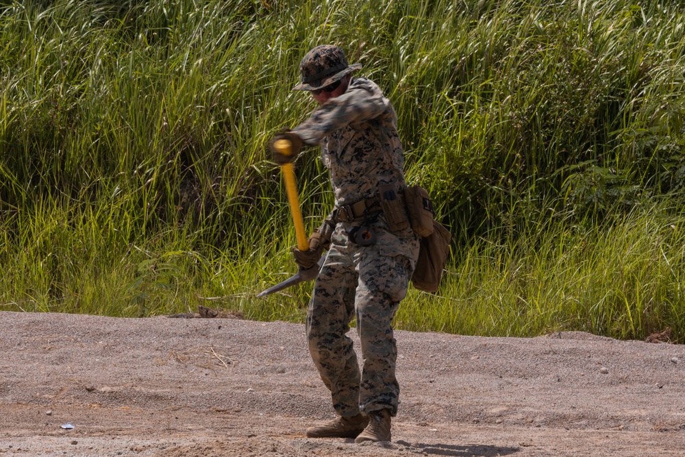 U.S. Marines with 9th Engineer Support Battalion conduct explosive ordinance disposal training for Resolute Dragon 25  