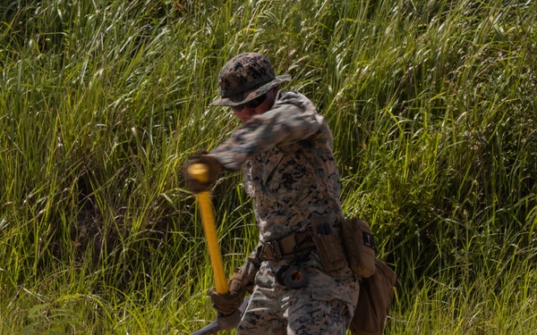 U.S. Marines with 9th Engineer Support Battalion conduct explosive ordinance disposal training for Resolute Dragon 25  