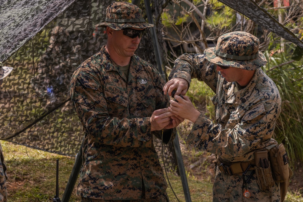 U.S. Marines with 9th Engineer Support Battalion conduct explosive ordinance disposal training for Resolute Dragon 25  