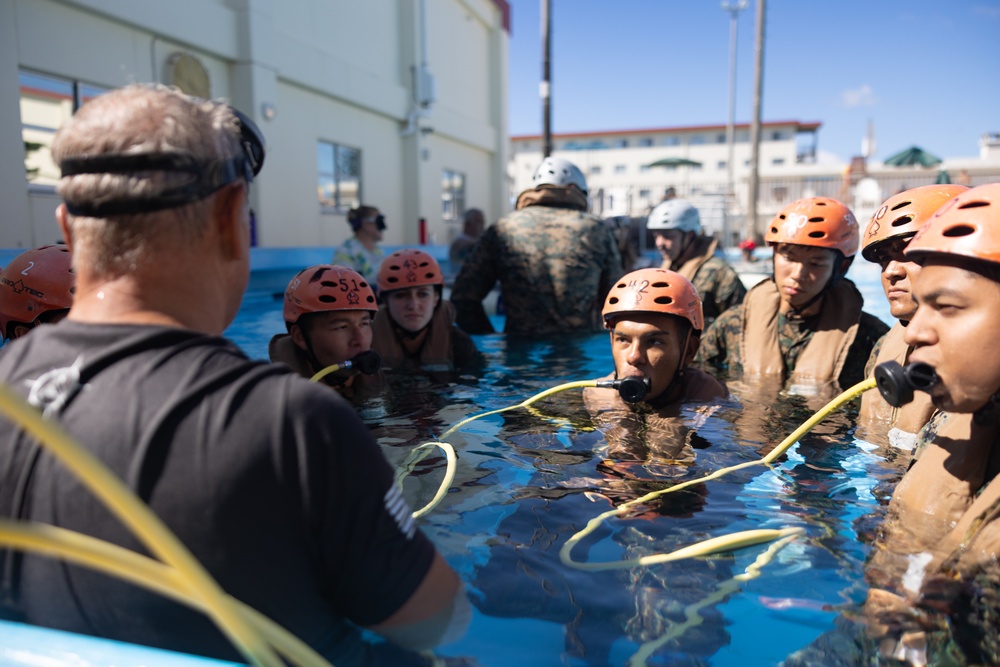 U.S. Marines conduct underwater egress training