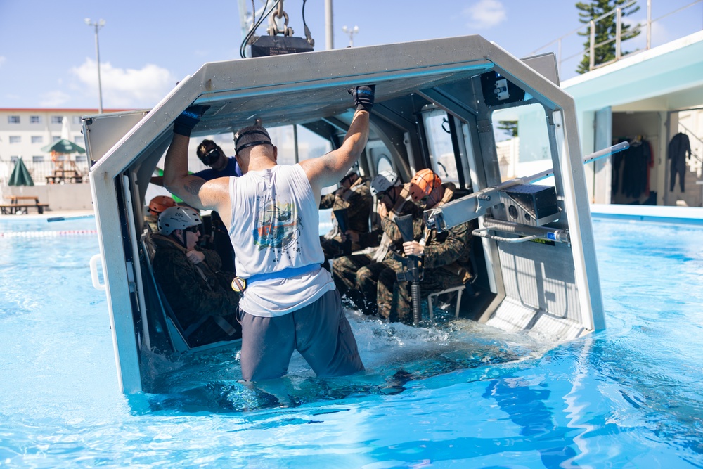 U.S. Marines conduct underwater egress training