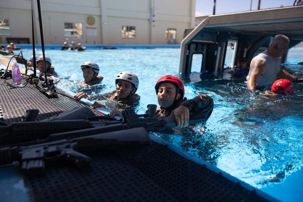 U.S. Marines conduct underwater egress training