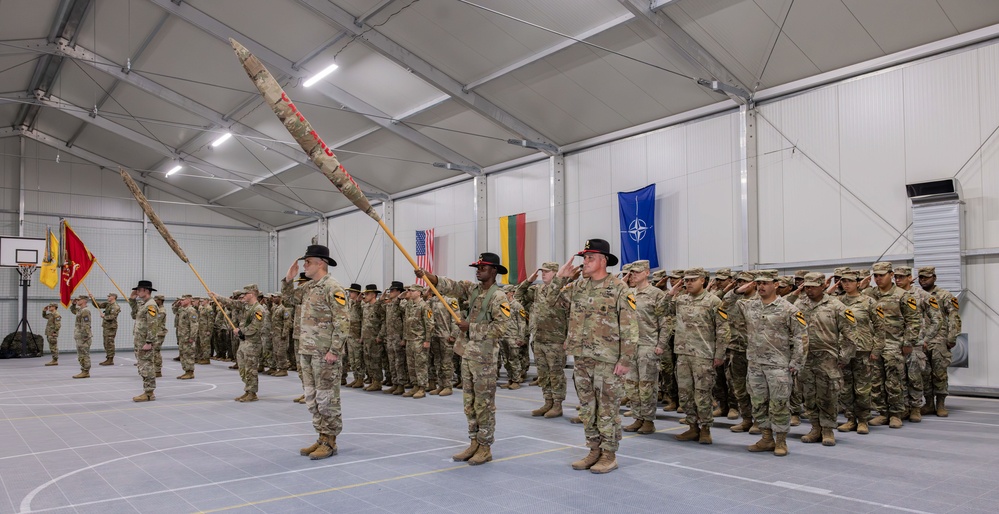 U.S. Army Soldiers conduct transfer of authority ceremony in Lithuania