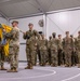 U.S. Army Soldiers conduct a color casing ceremony during a transfer of authority ceremony in Lithuania
