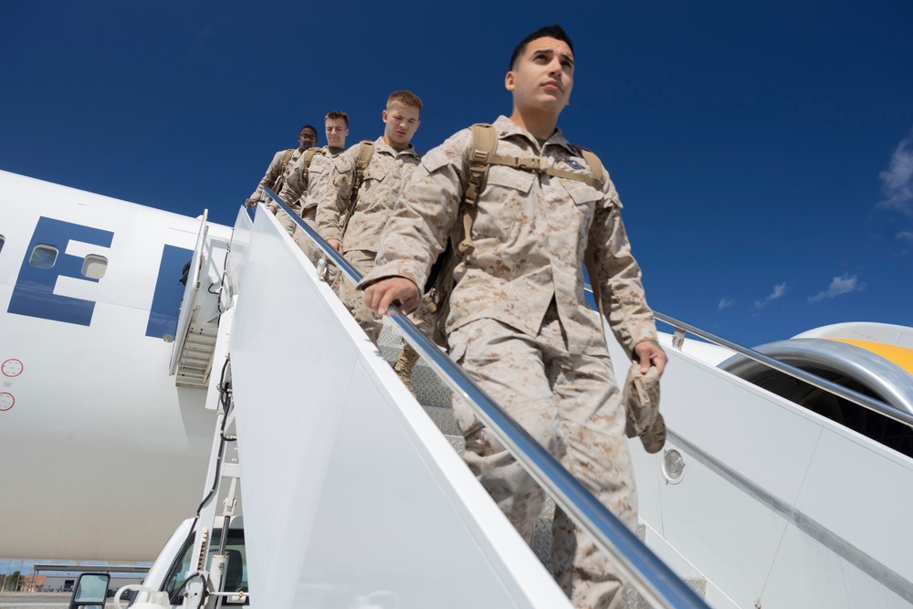 U.S. Marines with VMFA-542 return home