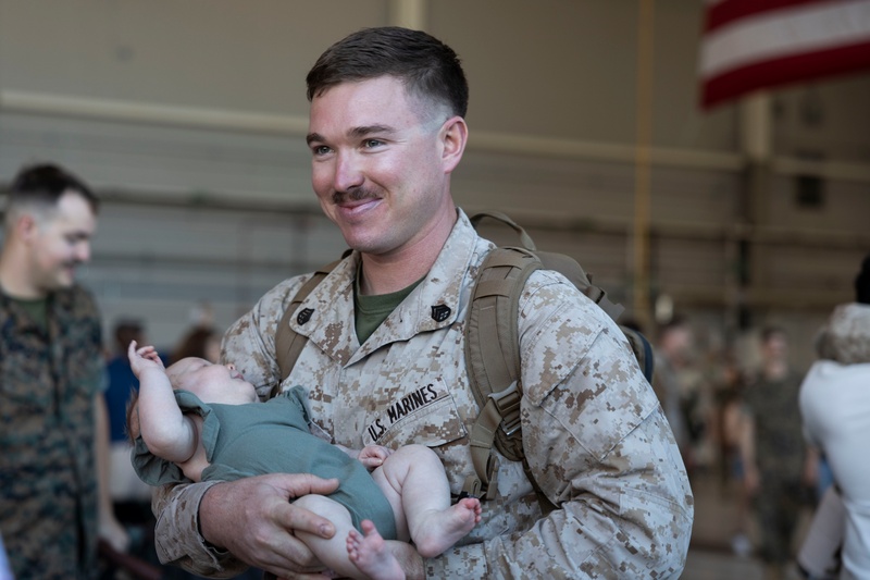 U.S. Marines with VMFA-542 return home