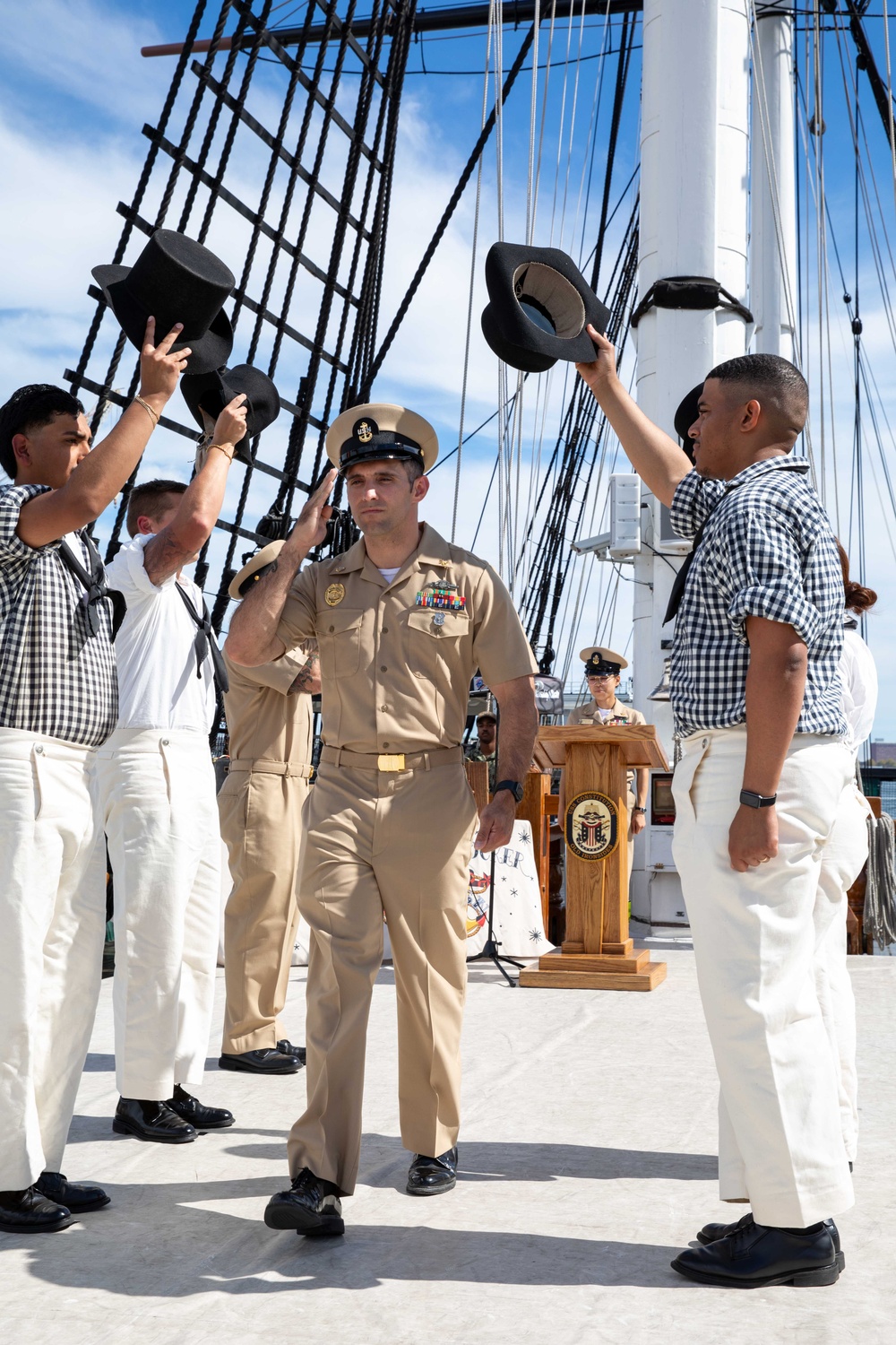 USS Constitution Hosts Pinning Ceremony