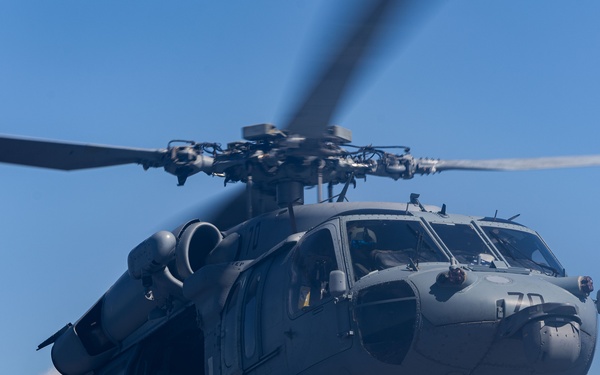 USS Iwo Jima (LHD 7) Conducts A Vertical Replishment-At-Sea with USNS Joshua Humphreys (T-AO-188)