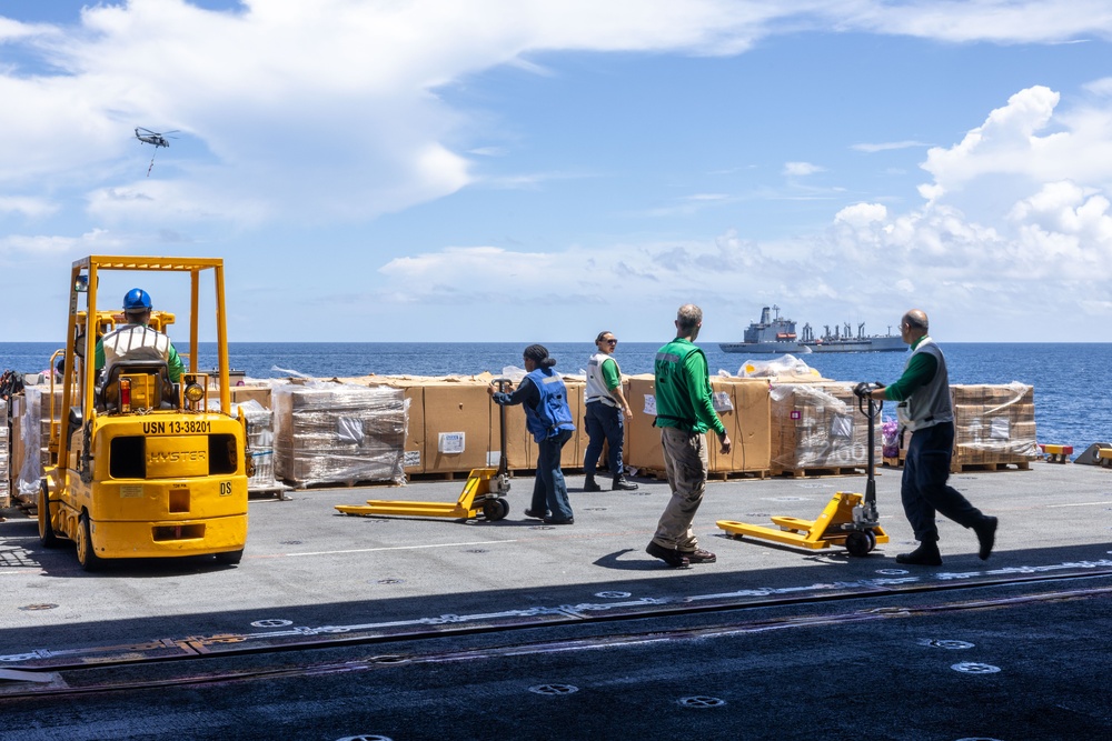 Iwo Jima Sailors Conduct a Replenishment At Sea