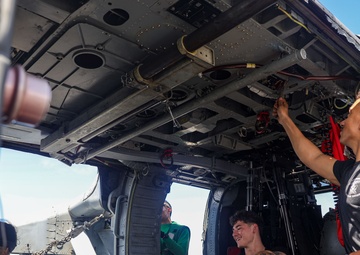Sailors And U.S. Marines on the Flight Deck of USS Iwo Jima