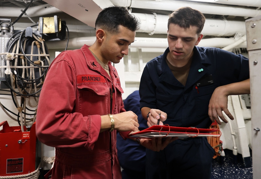 USS Roosevelt (DDG 80) Conducts Engineering Training in the Western Mediterranean Sea