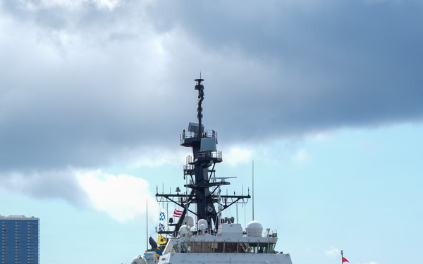 Coast Guard Cutter Midgett returns to Hawaii following 79-day counterdrug patrol, $156M worth of cocaine seized