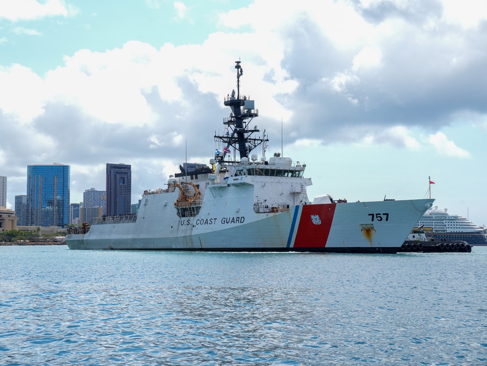 Coast Guard Cutter Midgett returns to Hawaii following 79-day counterdrug patrol, $156M worth of cocaine seized