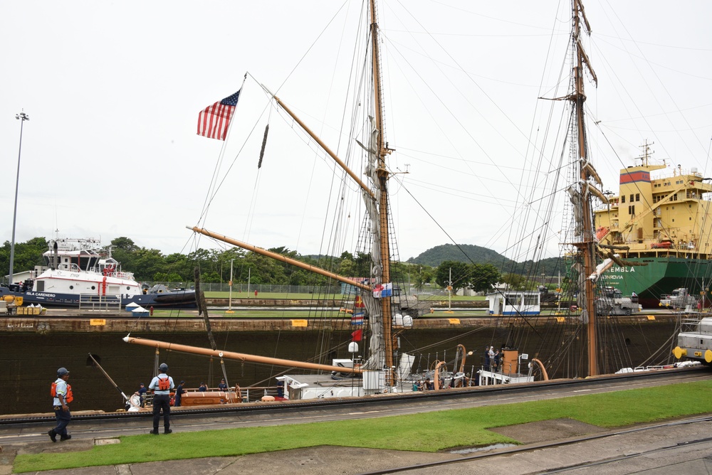 Coast Guard Cutter Eagle transits the Panama Canal