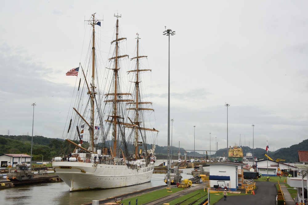 Coast Guard Cutter Eagle transits the Panama Canal