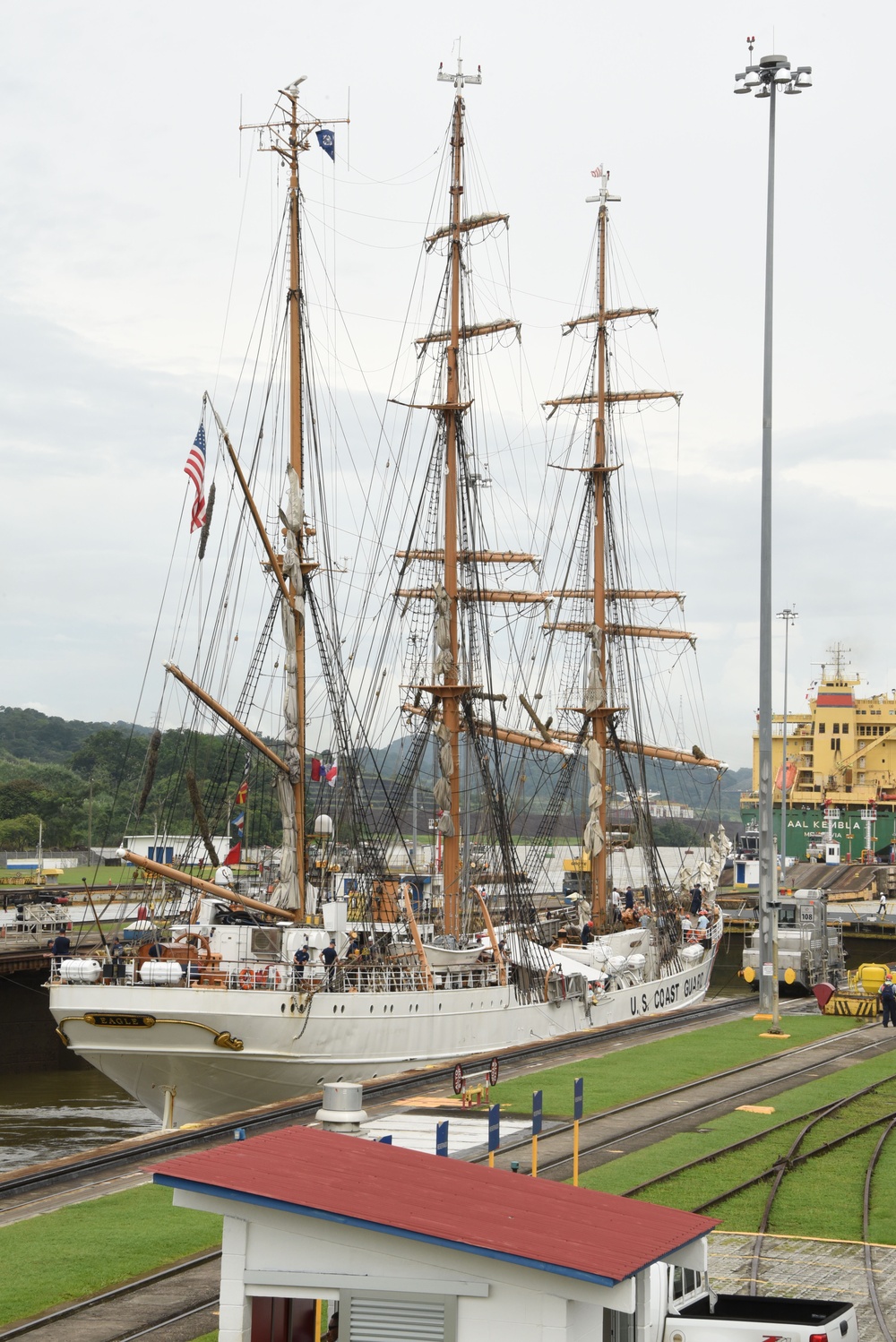 Coast Guard Cutter Eagle transits the Panama Canal