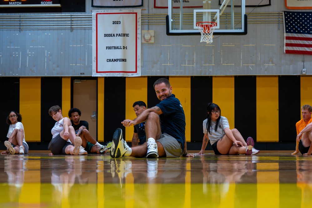 Kadena teams up for Special Olympics basketball practice