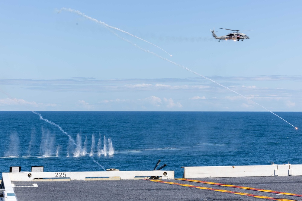 USS George H.W. Bush participates in the Titans of the Sea Presidential Review celebrating the Navy’s 250th birthday. USS George H.W. Bush participates in the Titans of the Sea Presidential Review celebrating the Navy’s 250th birthday.