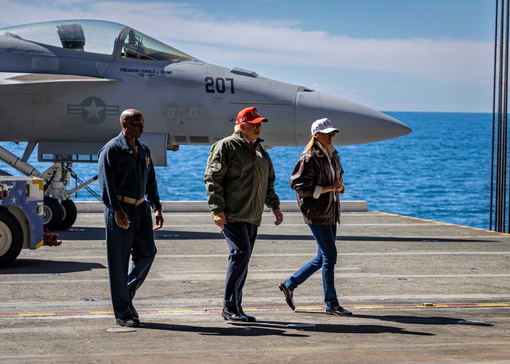 USS George H.W. Bush participates in the Titans of the Sea Presidential Review celebrating the Navy’s 250th birthday. USS George H.W. Bush participates in the Titans of the Sea Presidential Review celebrating the Navy’s 250th birthday.