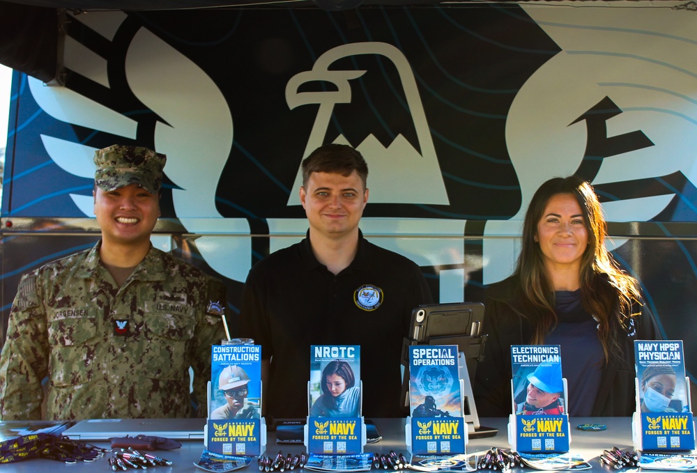 Navy Recruiters Pose For a Photo