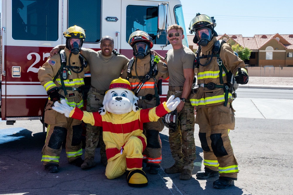 Nellis Airmen ignite awareness during Fire Prevention Week