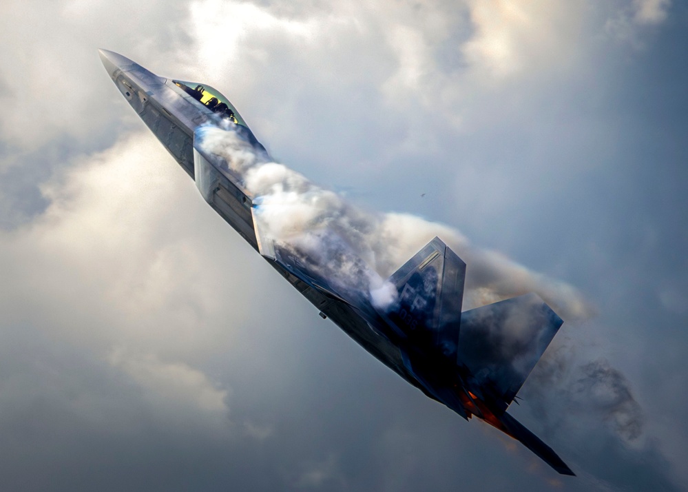 F-22 Raptor Soars Through Clouds at NAS Oceana