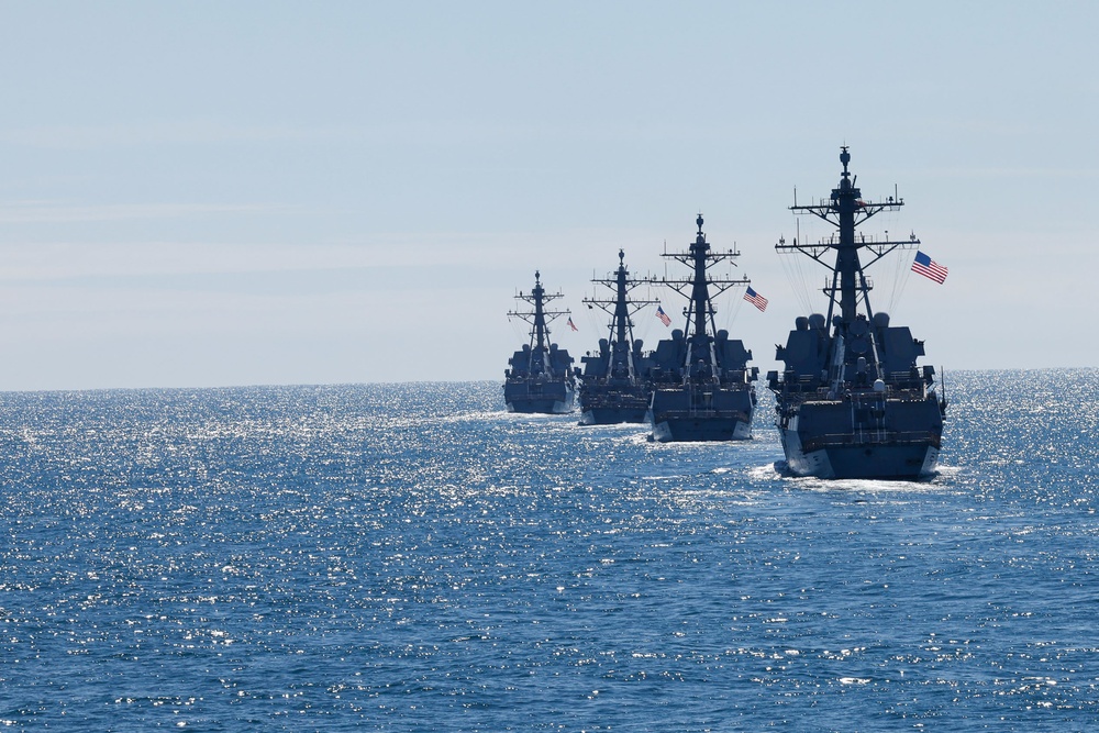 Carrier Strike Group 10 Sail in Formation