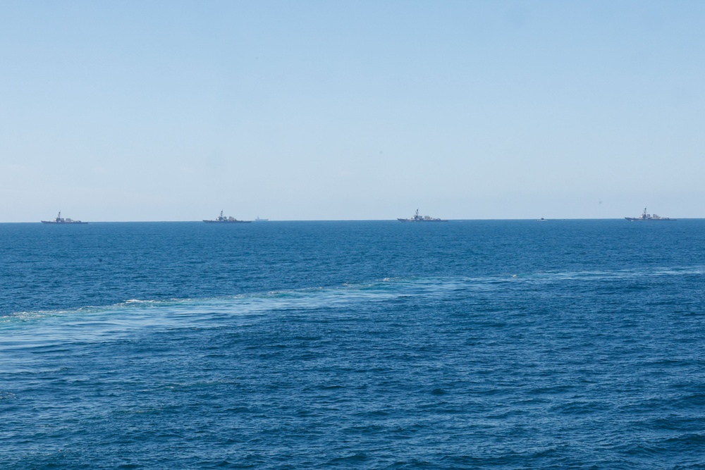 Carrier Strike Group 10 Sail in Formation