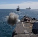 USS Cole participates in the Titans of the Sea Presidential Review celebrating the Navy’s 250th birthday.