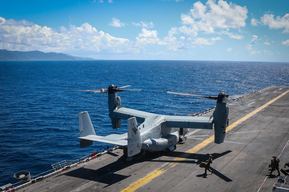 Iwo Jima Sailors and US Marines Conduct Flight  and Boat Operations