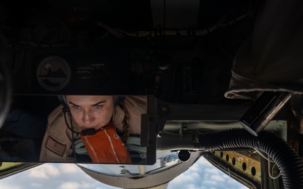 U.S. Navy F/A-18 Super Hornets refueled