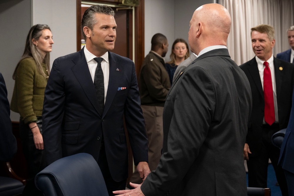 Secretary of War Pete Hegseth meets with members of the House Armed Service Committee