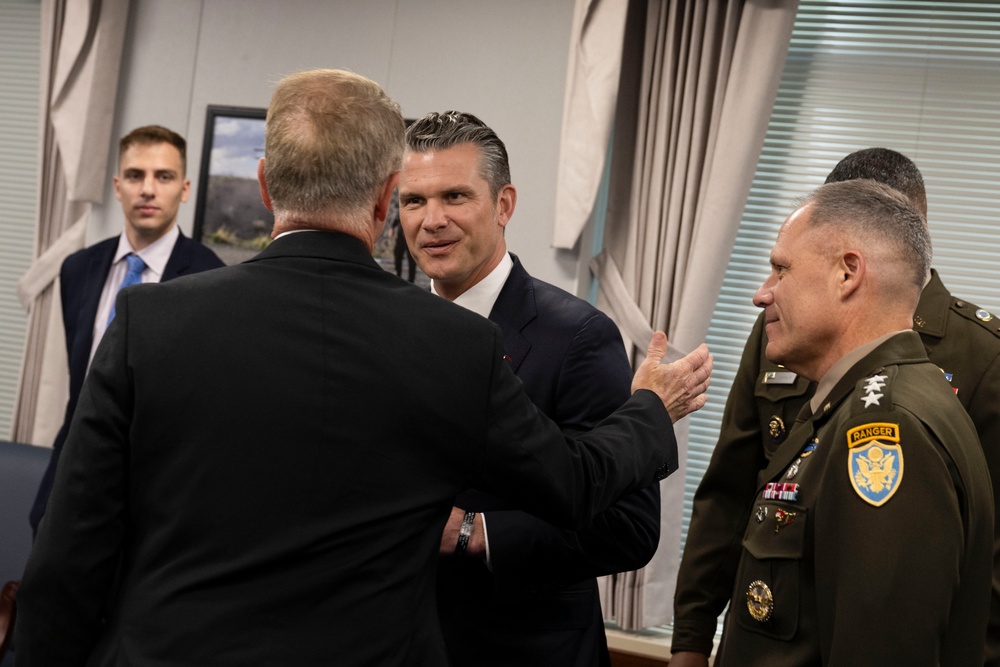 Secretary of War Pete Hegseth meets with members of the House Armed Service Committee
