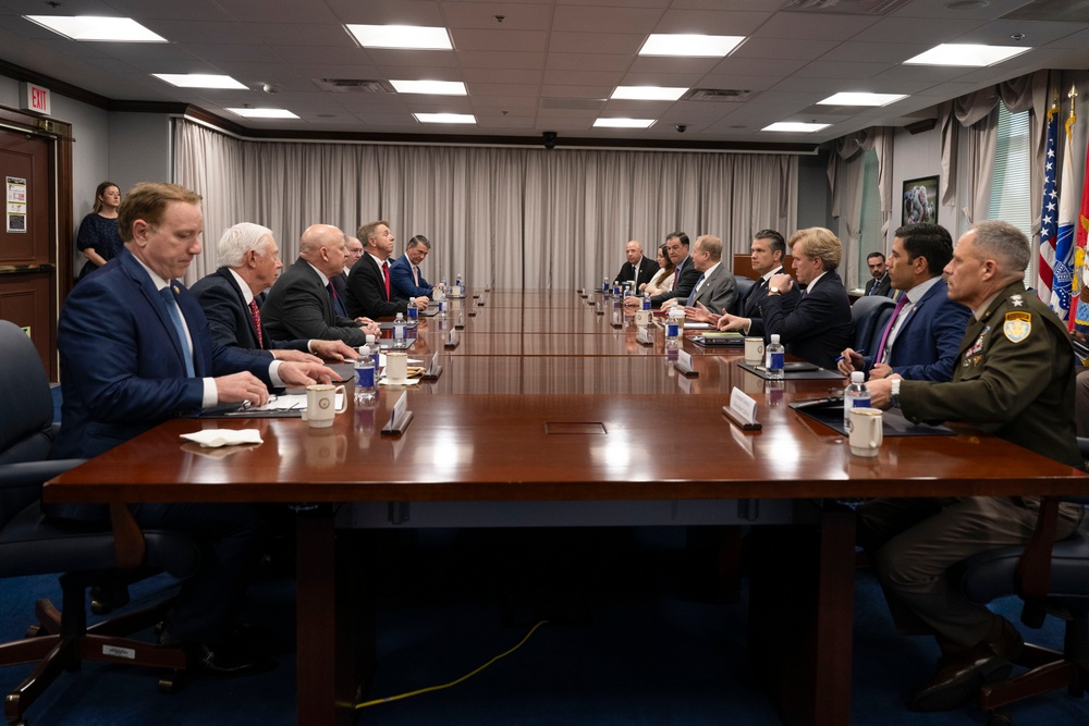 Secretary of War Pete Hegseth meets with members of the House Armed Service Committee