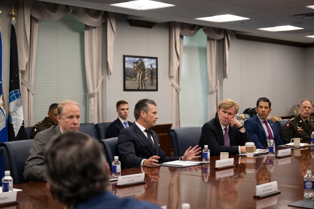 Secretary of War Pete Hegseth meets with members of the House Armed Service Committee