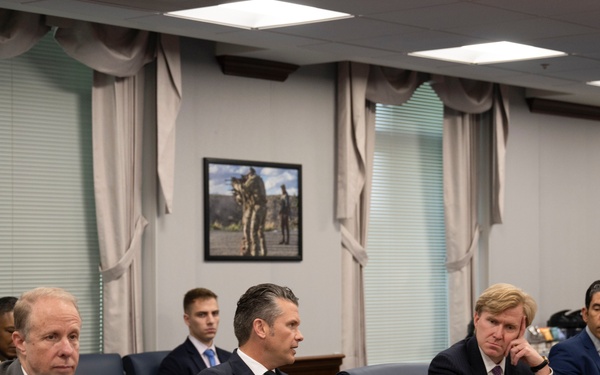 Secretary of War Pete Hegseth meets with members of the House Armed Service Committee