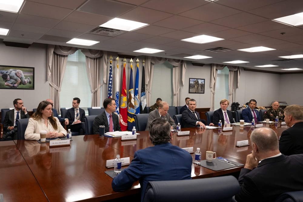 Secretary of War Pete Hegseth meets with members of the House Armed Service Committee