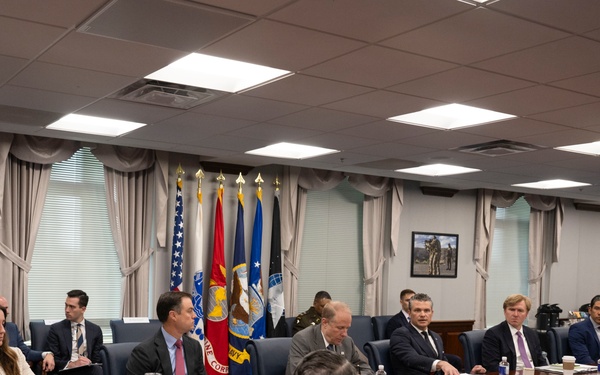 Secretary of War Pete Hegseth meets with members of the House Armed Service Committee